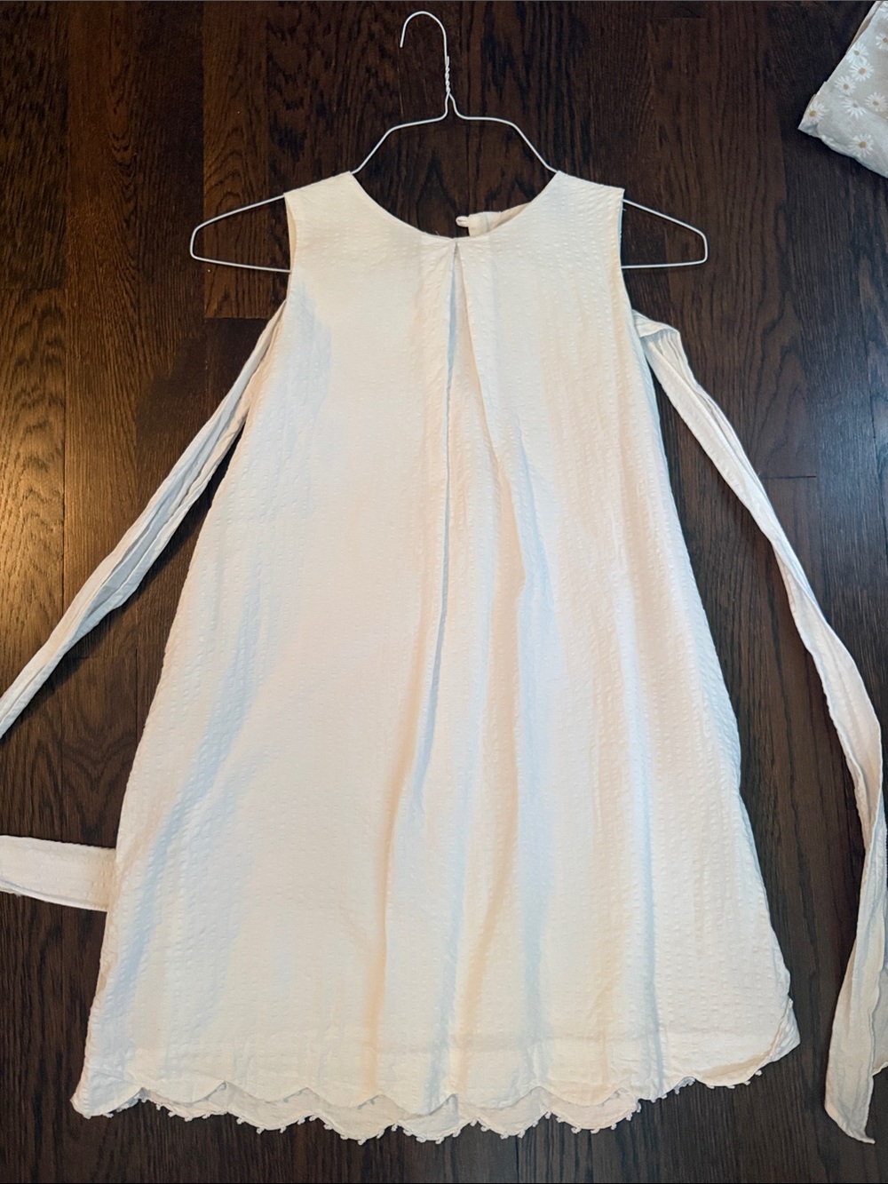 Gabby Sleeveless White Summer Dress with Tie Detail